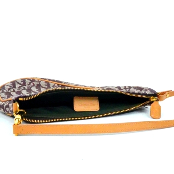 ⭐️DIOR VINTAGE MINI SADDLE BAG BROWN & BEIGE MONOGRAM CANVAS & LEATHER - Picture 6 of 6